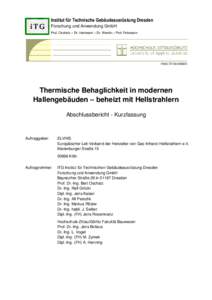 Institut für Technische Gebäudeausrüstung Dresden Forschung und Anwendung GmbH Prof. Oschatz – Dr. Hartmann – Dr. Werdin – Prof. Felsmann FAKULTÄT BAUWESEN