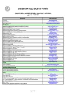 UNIVERSITÀ DEGLI STUDI DI TORINO ELENCO DEGLI INDIRIZZI PEC DELL’UNIVERSITÀ DI TORINO aggiornato al[removed]Struttura