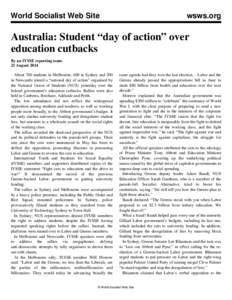 World Socialist Web Site  wsws.org Australia: Student “day of action” over education cutbacks