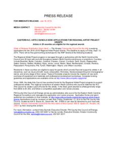 ! !! PRESS RELEASE  FOR IMMEDIATE RELEASE: July 18, 2014