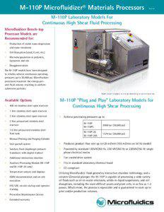 M-110P Microfluidizer® Materials Processors  TB-P-6