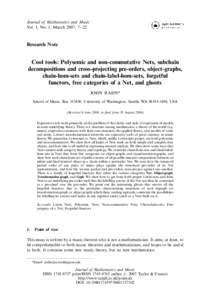 Journal of Mathematics and Music Vol. 1, No. 1, March 2007, 722 Research Note  Cool tools: Polysemic and non-commutative Nets, subchain