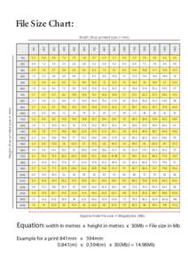 File Size Chart: 