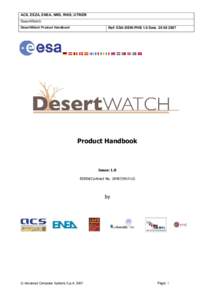 Microsoft Word - ESA-DW-PHB 1_0 DesertWatch Product Handbookdoc