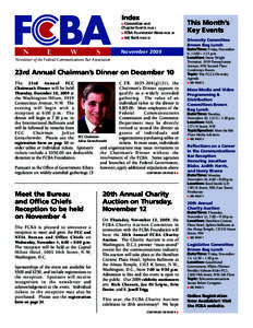 Index Committee and Chapter Events PAGE 3  FCBA Foundation News PAGE 20  Job Bank PAGE 22 