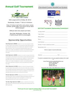 Annual Golf Tournament  United Way of Cleveland County[removed]Longwood Drive Shelby, NC 28152