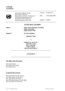 UNITED NATIONS International Tribunal for the