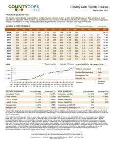 County Cork Fusion Equities September 2014 PROGRAM DESCRIPTION The Fusion Equities trading program utilizes multiple discrete computer models to enter and exit both long and short positions in sto