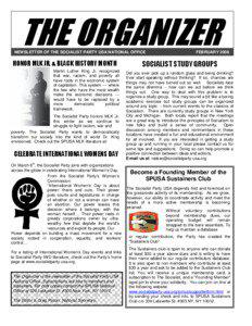 .  NEWSLETTER OF THE SOCIALIST PARTY USA NATIONAL OFFICE