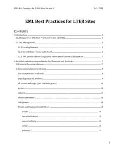 EML Best Practices for LTER Sites Version[removed]EML Best Practices for LTER Sites CONTENTS