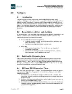 Alberta Infrastructure and Transportation Capital Region Integrated Growth Management Plan Final Report on Core Infrastructure 3.0