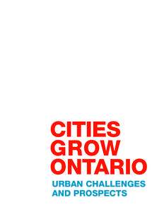 CITIES GROW ONTARIO URBAN CHALLENGES AND PROSPECTS