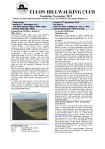 ELLON  ELLON HILLWALKING CLUB Newsletter NovemberSecretary: Alan Murray, 2 Batchart Steadings, Aberdeen, AB12 5YQ. Tel: email: 