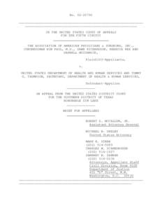 No_________________________________________________________________ ___________________________________________________________ IN THE UNITED STATES COURT OF APPEALS FOR THE FIFTH CIRCUIT THE ASSOCIATION OF AM