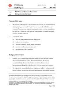 Auditing / Financial regulation / Financial statements / International Financial Reporting Standards / Going concern / Generally Accepted Accounting Principles / Financial audit / International Accounting Standards Board / Requirements of IFRS / Accountancy / Business / Finance