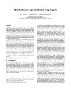 Identification of Logically Related Heap Regions Mark Marron1 Deepak Kapur2  Manuel Hermenegildo1