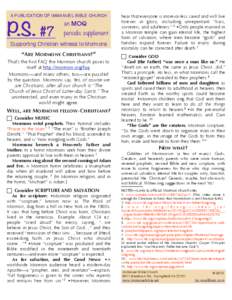 P.S. #7  A PUBLICATION OF IMMANUEL BIBLE CHURCH an MOQ