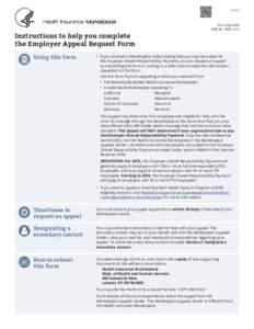 Marketplace Employer Appeal Request Form