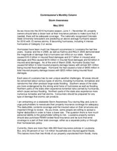 Microsoft Word - Topic - Storm Season - Storm Awareness - May 2010.doc