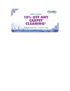 CARPET CLEANING  10% OFF ANY CARPET CLEANING* All Points Chem-Dry[removed]