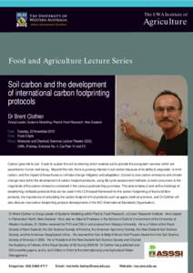 The UWA Institute of  Agriculture Food and Agriculture Lecture Series