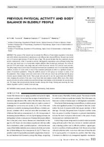 Original PreviousPaper physical activity and body balance in elderly people