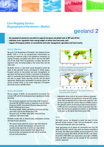Core Mapping Service: Biogeophysical Parameters (BioPar) geoland 2 » Bio-geophysical parameters provided on regional, European and global scale in NRT and off-line » Indicators cover vegetation state, energy budget at 