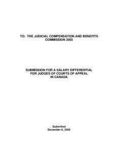 SUBMISSION FOR A SALARY DIFFERENTIAL BETWEEN APPEAL JUDGES AND TRIAL JUDGES