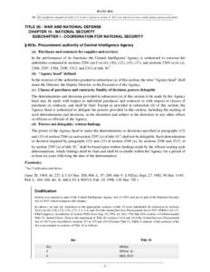 50 USC 403c NB: This unofficial compilation of the U.S. Code is current as of Jan. 4, 2012 (see http://www.law.cornell.edu/uscode/uscprint.html). TITLE 50 - WAR AND NATIONAL DEFENSE CHAPTER 15 - NATIONAL SECURITY SUBCHAP