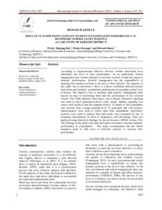 ISSN NOInternational Journal of Advanced Research (2013), Volume 1, Issue 6, Journal homepage:http://www.journalijar.com