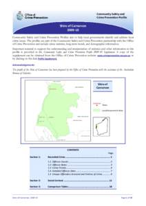 Community Safety and  Crime Prevention Profile Shire of Carnarvon 2009‐10  Community Safety and Crime Prevention Profiles aim to help local governments identify and address local