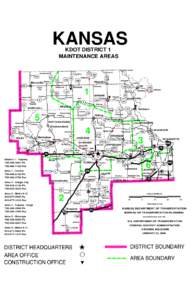 KANSAS KDOT DISTRICT 1 MAINTENANCE AREAS White Cloud