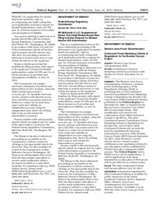 pmangrum on DSK3VPTVN1PROD with NOTICES  Federal Register / Vol. 77, No[removed]Thursday, June 14, [removed]Notices Wind III, LLC application for marketbased rate authority, with an accompanying rate tariff, noting that suc