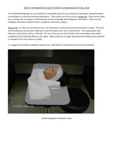 Board of Barbering - Sample Photographs of How to Drape Your Mannequin or Doll Head