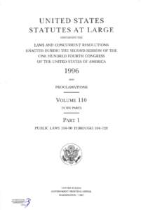 U N I T E D STATES S T A T U T E S AT LARGE CONTAINING THE LAWS AND CONCURRENT RESOLUTIONS ENACTED DURING THE SECOND SESSION OF THE