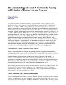 The Concentric Support Model: A Model for the Planning and Evaluation of Distance Learning Programs Elizabeth Osika, Ph.D. Chicago State University [removed]