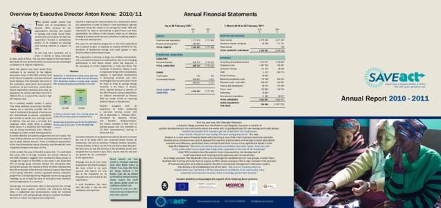 Annual Financial Statements  Overview by Executive Director Anton Krone: T