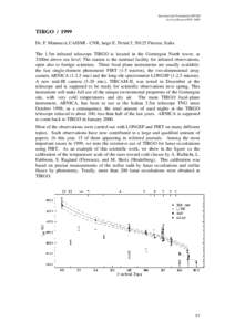 International Foundation HFSJG Activity Report1999[removed]TIRGO[removed]Dr. F. Mannucci, CAISMI - CNR, largo E. Fermi 5, 50125 Firenze, Italia The 1.5m infrared telescope TIRGO is located in the Gornergrat North tower, at