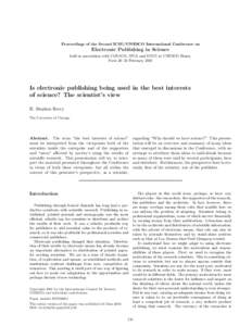 Proceedings of the Second ICSU/UNESCO International Conference on  Electronic Publishing in Science held in association with CODATA, IFLA and ICSTI at UNESCO House, Paris 20–23 February 2001