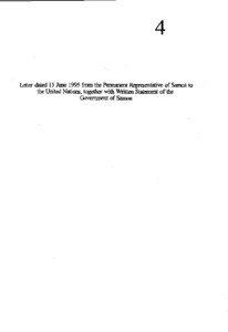 Letter dated 15 June 1995 fi-omthe Pemanent .&p~entativeof Samoa to the United Nations, together with Written Statement of the Govanment of Samoa