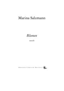 Marina Salzmann  Blumen nouvelle  BERNARD CAMPICHE EDITEUR