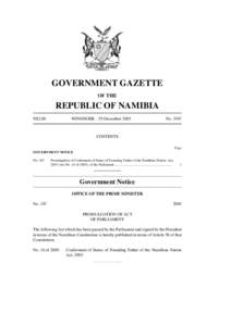 No[removed]Government Gazette 29 December 2005 Act No. 16, 2005