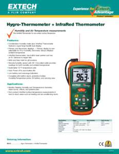 Thermodynamics / Psychrometrics / Thermometers / Physical quantities / Infrared thermometer / Infrared / Hygrometer / Humidity / Measuring instrument / Atmospheric thermodynamics / Atmospheric sciences / Meteorology