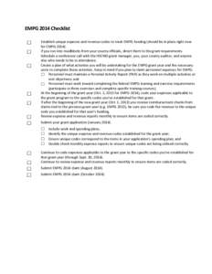 EMPG 2014 Checklist ☐ ☐ ☐  ☐