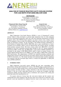 406 ANALYSIS OF PASSIVE REACTOR CAVITY COOLING SYSTEM FOR A 600 MWTH HTGR USING MELCOR CODE