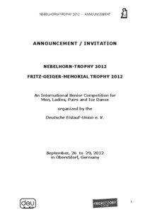 NEBELHORN-TROPHY[removed]ANNOUNCEMENT  ANNOUNCEMENT / INVITATION