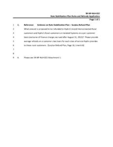 SR‐NP‐NLH‐022  Rate Stabilization Plan Rules and Refunds Application  Page 1 of 1  1   Q. 