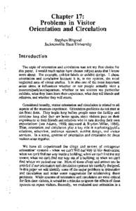 Chapter 17: Problems in Visitor Orientation and Circulation Stephen Bitgood Jacksonville State University