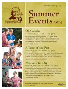 Father Lacombe Chapel Summer Events 2014