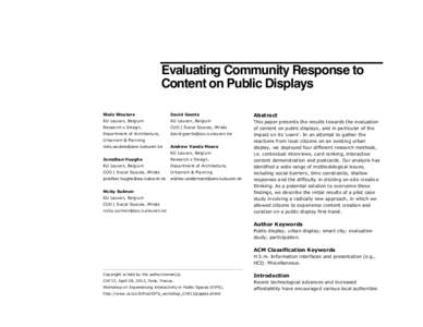 Evaluating Community Response to Content on Public Displays